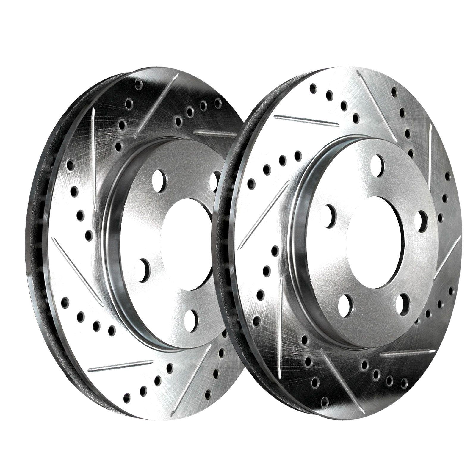[FRONT KIT] 2 Platinum Hart *DRILLED & SLOTTED* Front Disc Brake Rotors