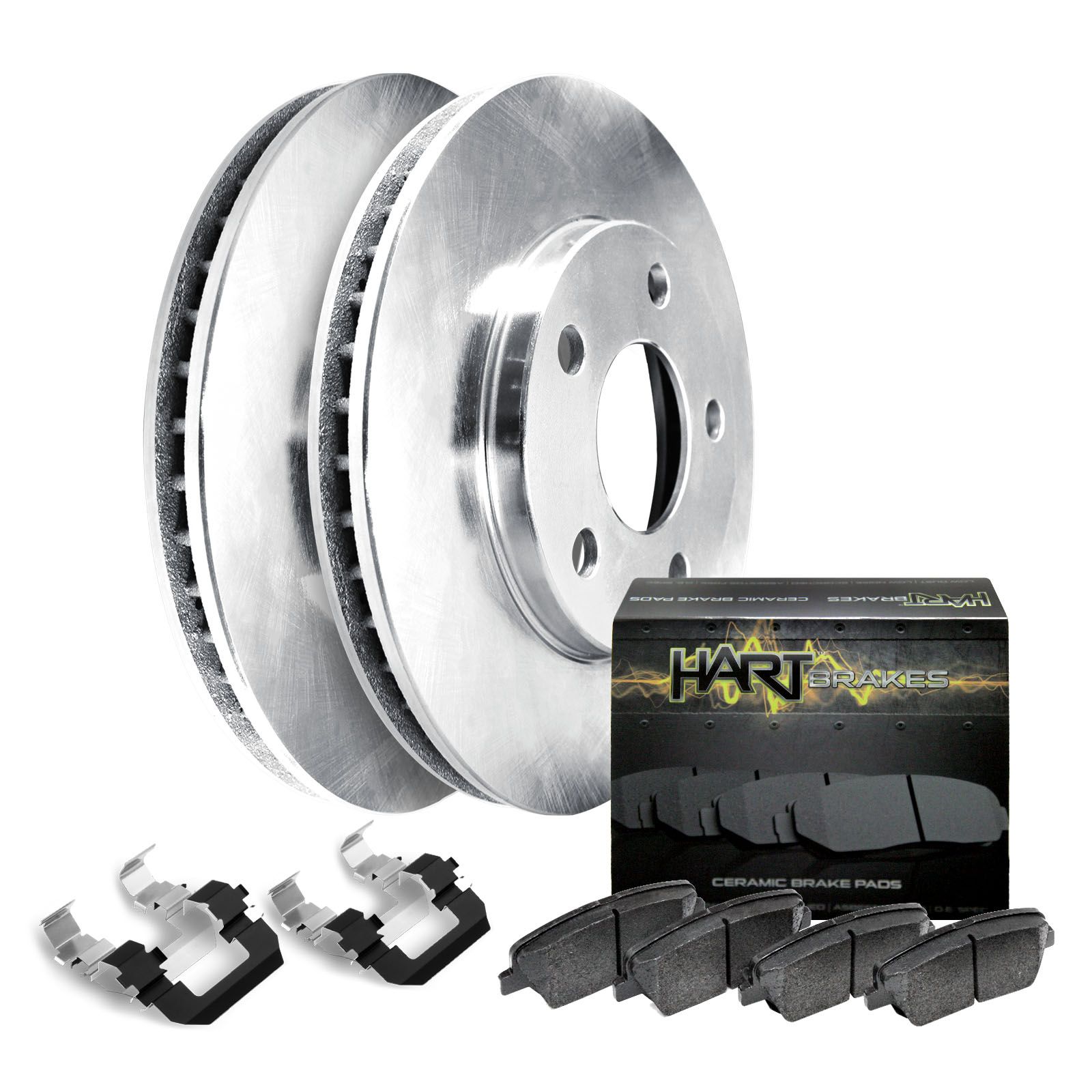 Fit 1993 Subaru Impreza Front HartBrakes Blank Brake Rotors Ceramic Brake Pads